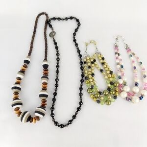 Costume Jewelry Lot Of 4 Necklaces